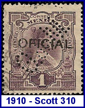 Michoacan 1910 perfin